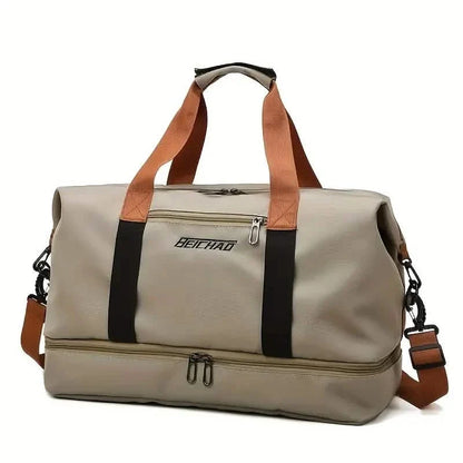 Nylon Duffel Bag for Travel – Large Capacity, Foldable, Shoe Compartment – Men & Women