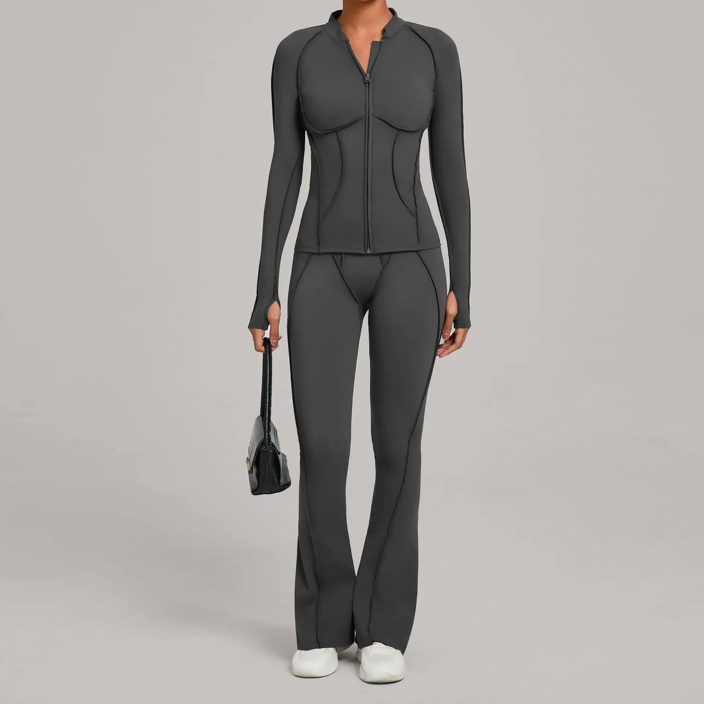 Women Tracksuit 2PCS Yoga Suit Sports Set Gym Set Running Outfits Workout Clothes Sports Long Sleeve Athletic Wear Yoga Clothing
