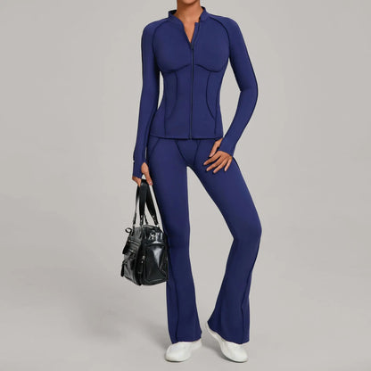 Women Tracksuit 2PCS Yoga Suit Sports Set Gym Set Running Outfits Workout Clothes Sports Long Sleeve Athletic Wear Yoga Clothing