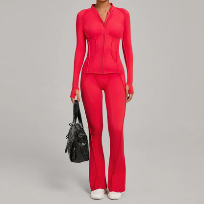 Women Tracksuit 2PCS Yoga Suit Sports Set Gym Set Running Outfits Workout Clothes Sports Long Sleeve Athletic Wear Yoga Clothing
